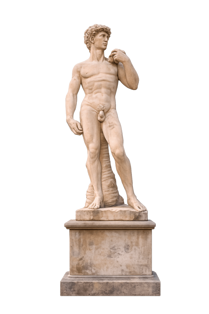 Statue David en terracotta d’Impruneta – sculpture artisanale de Toscane